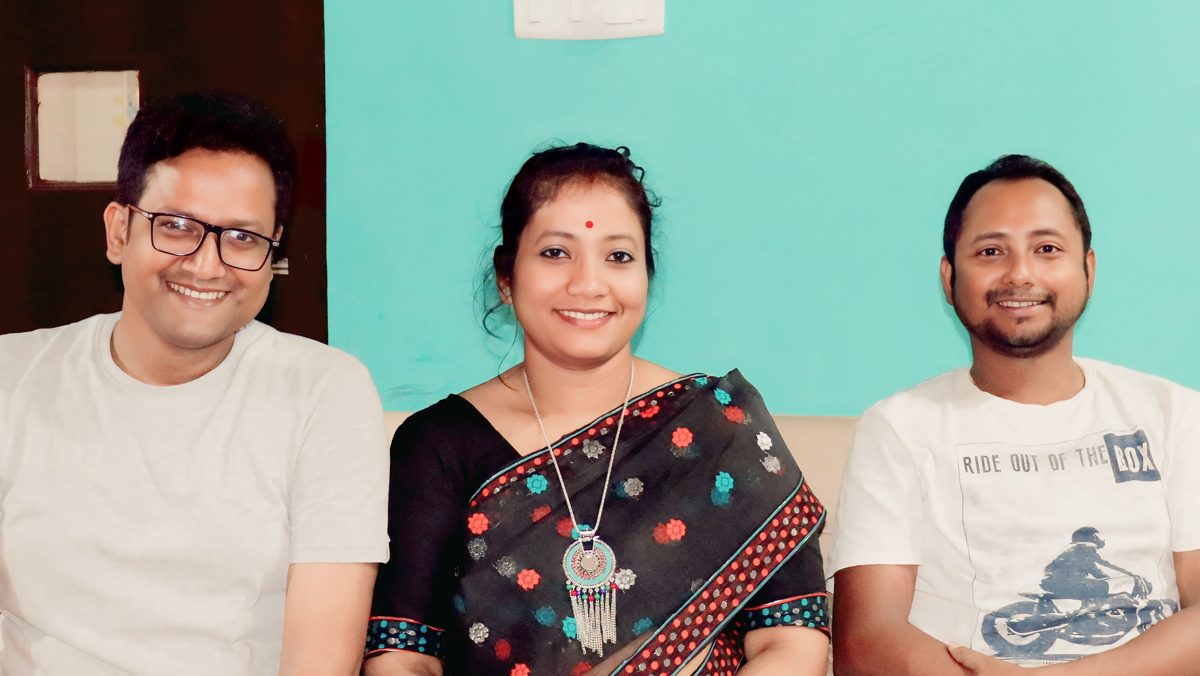 Dr. Kumar Partha Pratim with his sister and brother